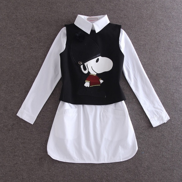 beautiful Snoopy two pieces top US size S 0 2 4 - Picture 5 of 8